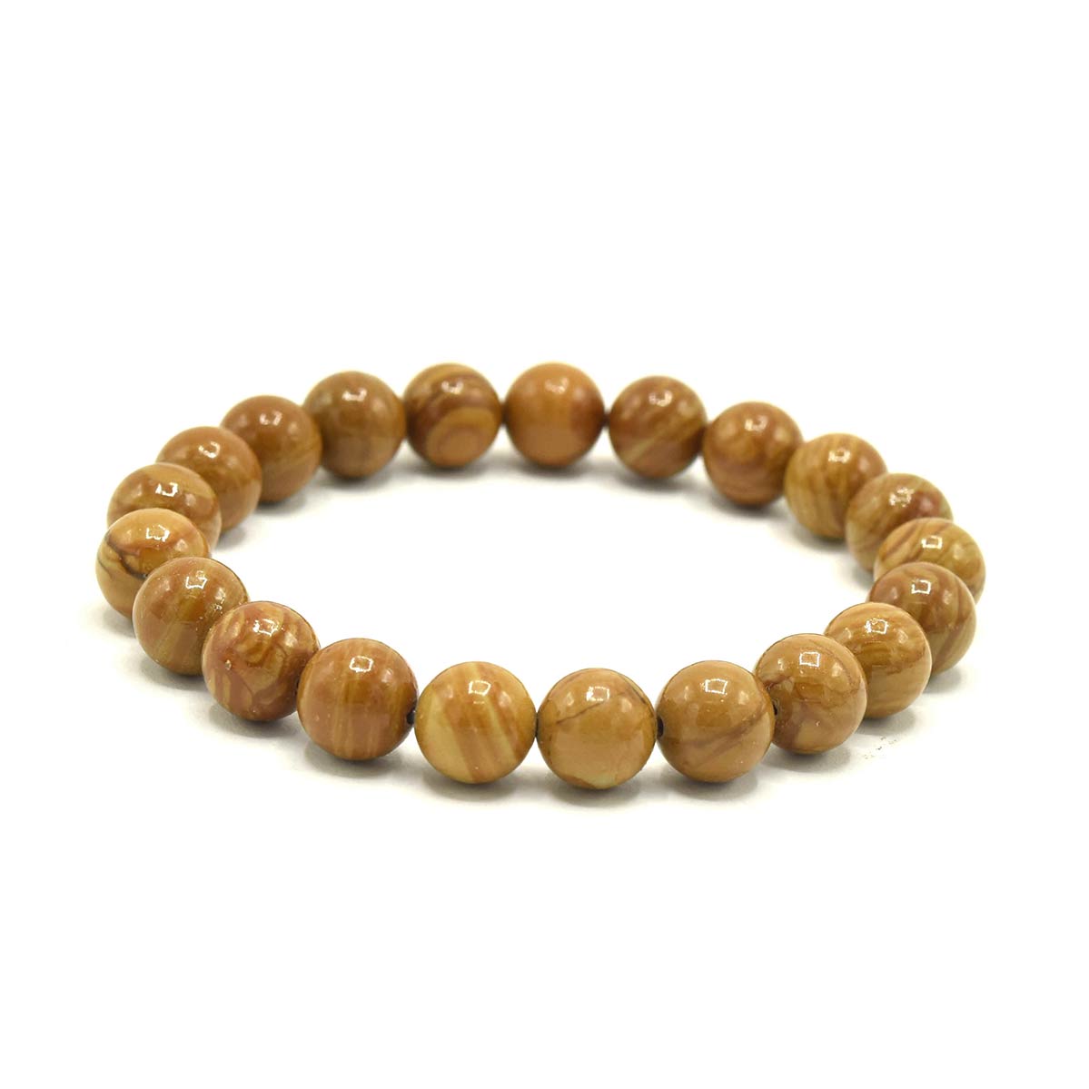 Kenzy Mii- 8mm Stainless Steel Jasper / Regalite Unisex Bead Bracelet