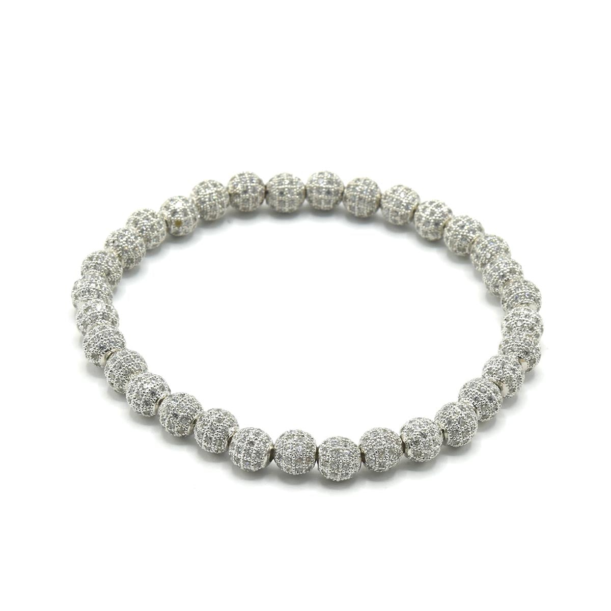 Kenzy Mii- 10mm Stainless Steel Lava Rock Stones Unisex Bead Bracelet