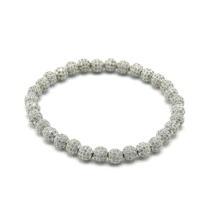Kenzy Mii- 10mm Stainless Steel Lava Rock Stones Unisex Bead Bracelet