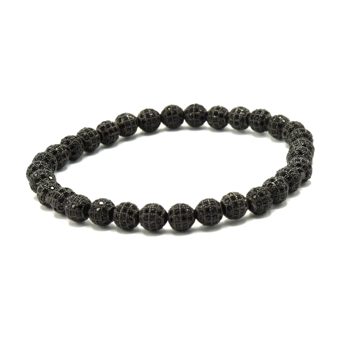 Kenzy Mii- 10mm Stainless Steel Lava Rock Stones Unisex Bead Bracelet