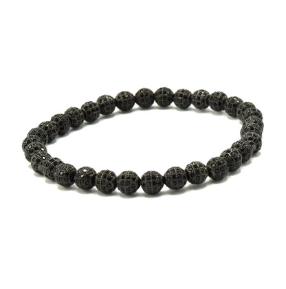 Kenzy Mii- 10mm Stainless Steel Lava Rock Stones Unisex Bead Bracelet