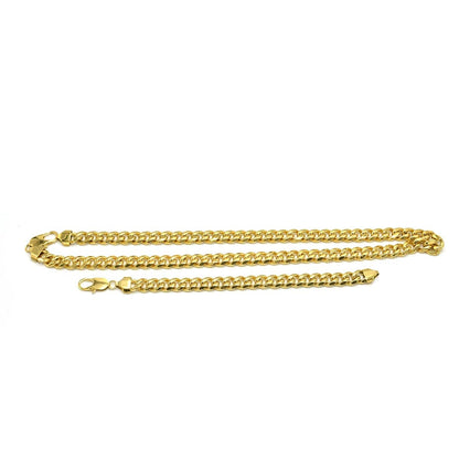 Kenzy Mii- 9mm Stainless Steel Miami Cuban Unisex Set - 24 inch chain 8.5 inch bracelet
