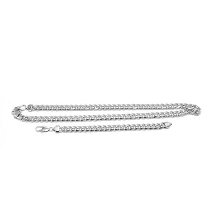 Kenzy Mii- 9mm Stainless Steel Miami Cuban Unisex Set - 24 inch chain 8.5 inch bracelet