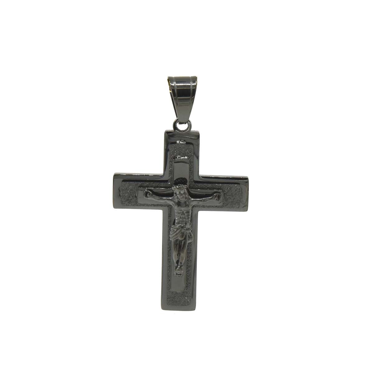 Kenzy Mii- Stainless Steel Gutta Percha Cross Unisex Pendant