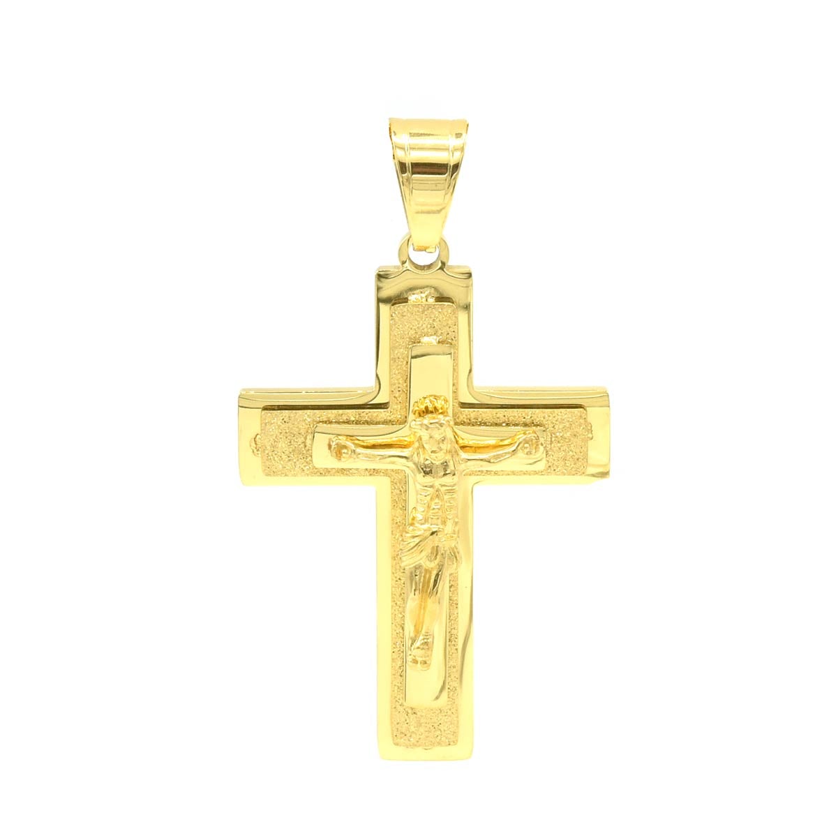 Kenzy Mii- Stainless Steel Gutta Percha Cross Unisex Pendant