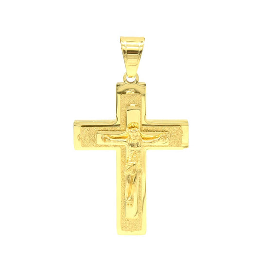 Kenzy Mii- Stainless Steel Gutta Percha Cross Unisex Pendant