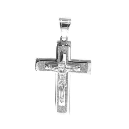 Kenzy Mii- Stainless Steel Gutta Percha Cross Unisex Pendant