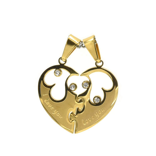 Kenzy Mii- Stainless Steel Heart Lock Matching Unisex Pendant