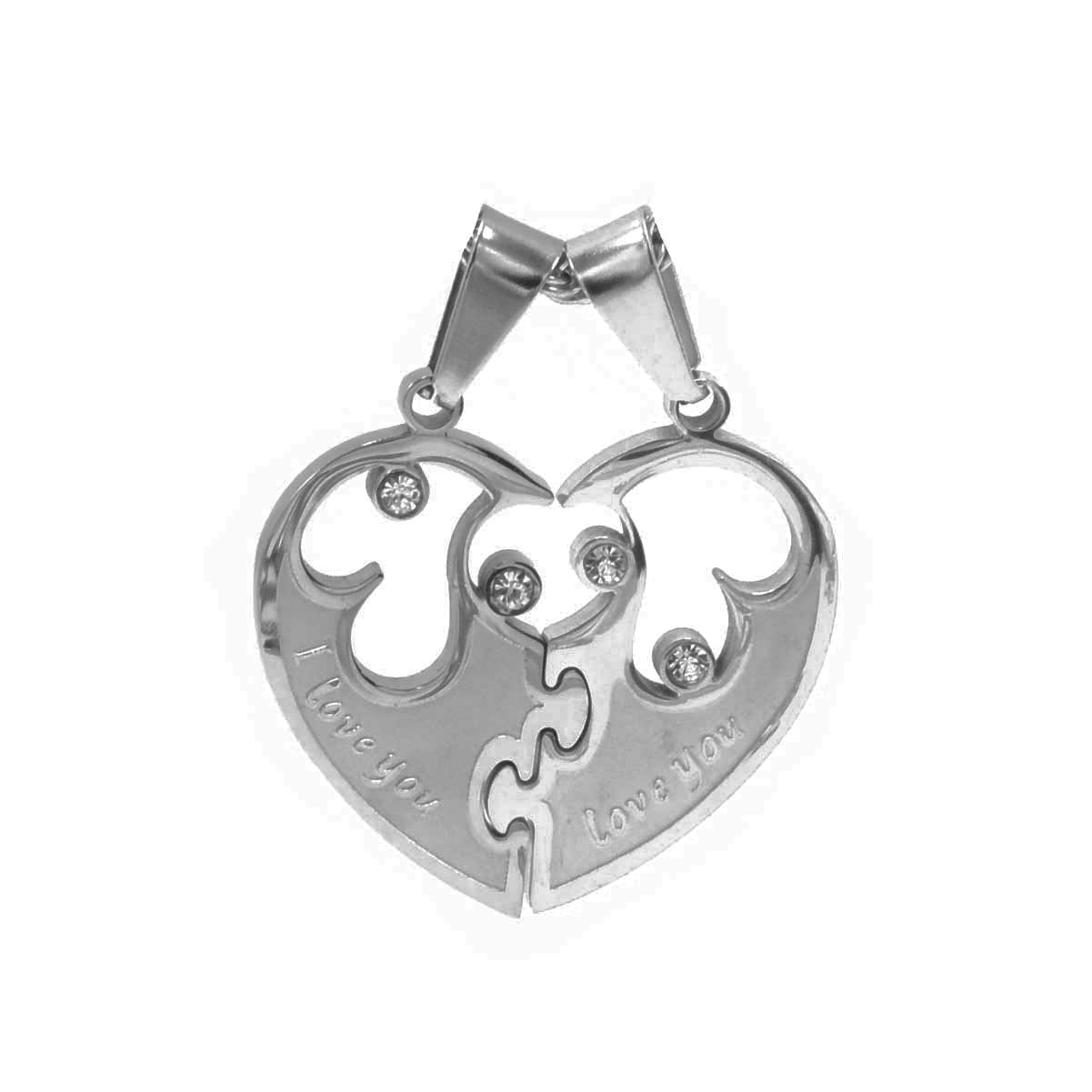 Kenzy Mii- Stainless Steel Heart Lock Matching Unisex Pendant