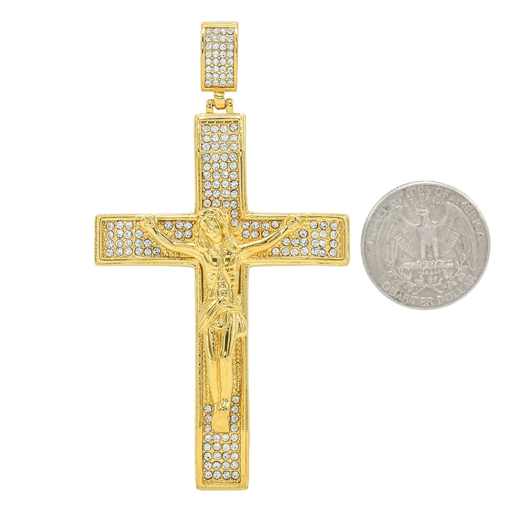 Kenzy Mii- Stainless Steel Jesus Filigree Cross Unisex Pendant