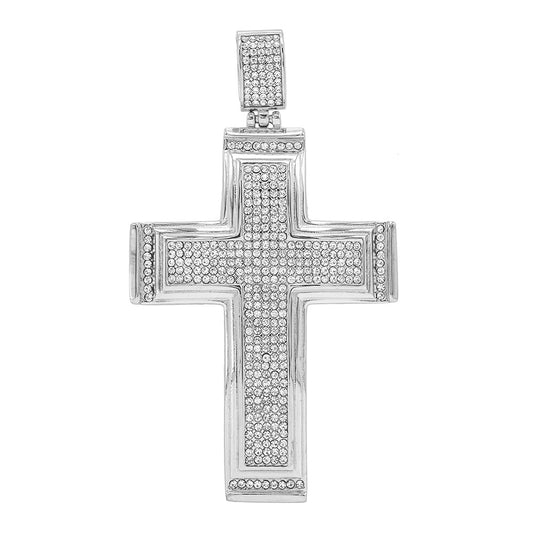 Kenzy Mii- Stainless Steel Cluster Religious Cross Unisex Pendant