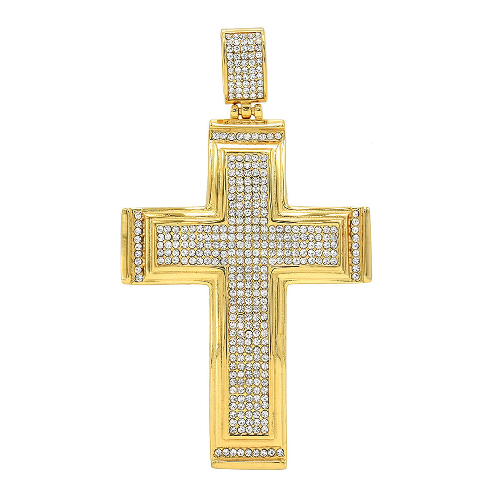 Kenzy Mii- Stainless Steel Cluster Religious Cross Unisex Pendant