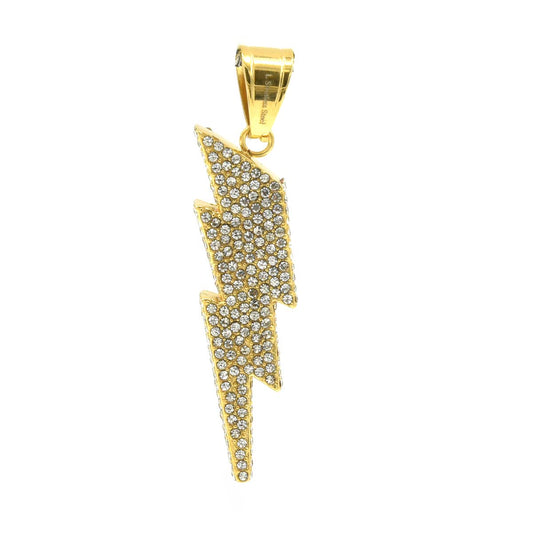 Kenzy Mii- Stainless Steel Double Color Lightning Shape Unisex Pendant