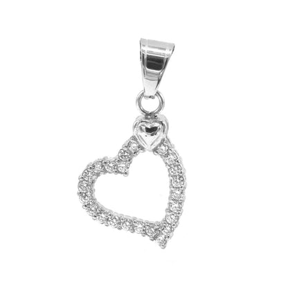 Kenzy Mii- Stainless Steel Zircon Heart Shape Unisex Pendant