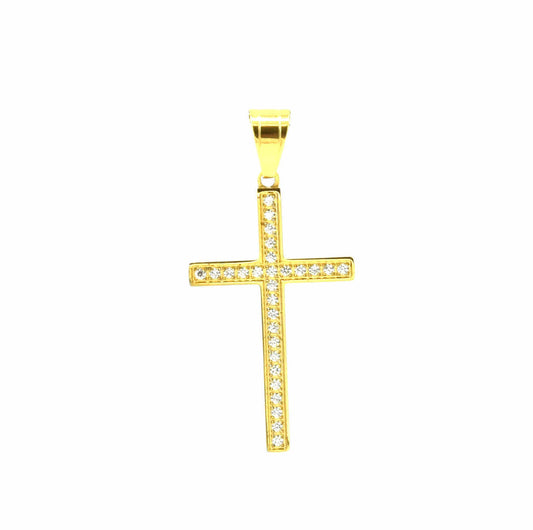 Kenzy Mii- Stainless Steel Gold Plated Cross Unisex Pendant