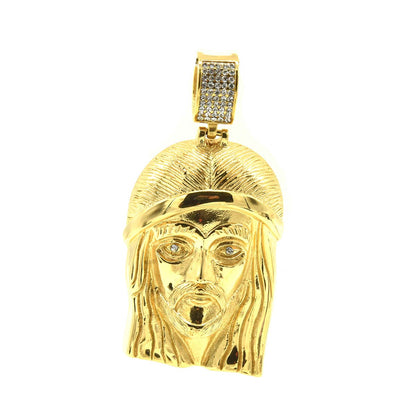 Kenzy Mii- Stainless Steel Vintage Pave Jesus Unisex Pendant