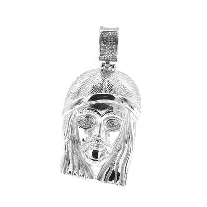 Kenzy Mii- Stainless Steel Vintage Pave Jesus Unisex Pendant