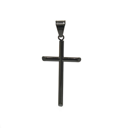 Kenzy Mii- Stainless Steel Solid Barrel Cross Charm Unisex Pendant