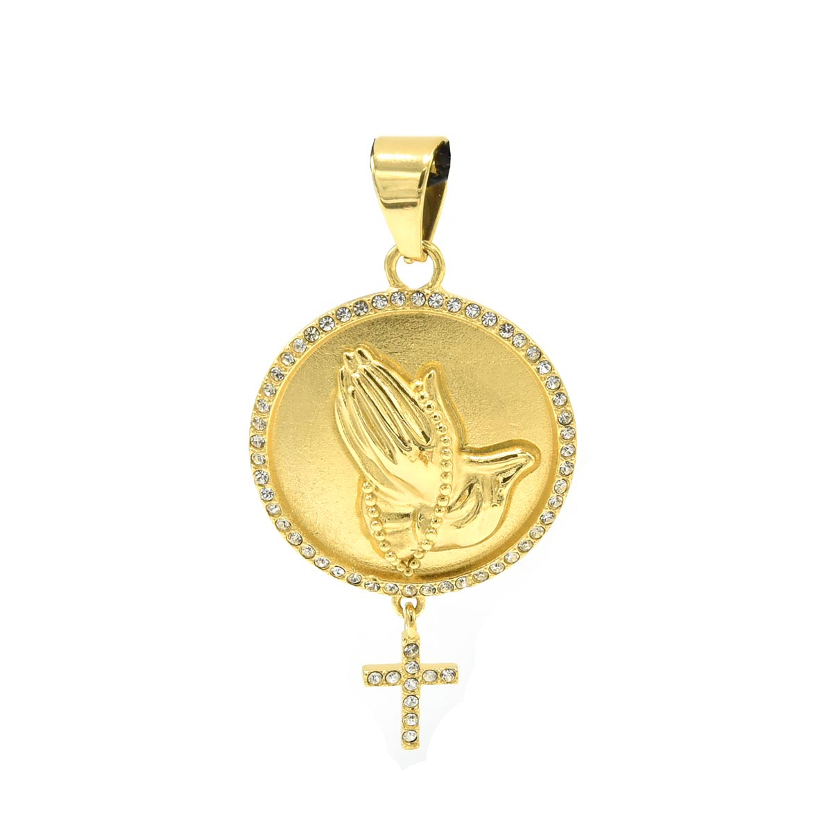 Kenzy Mii- Stainless Steel Praying Hands Unisex Pendant