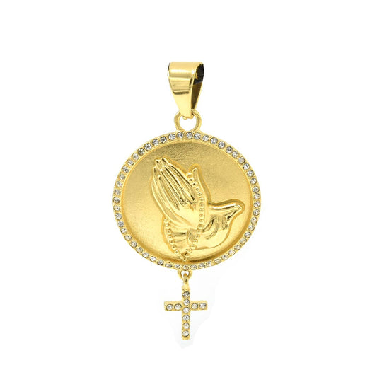 Kenzy Mii- Stainless Steel Praying Hands Unisex Pendant