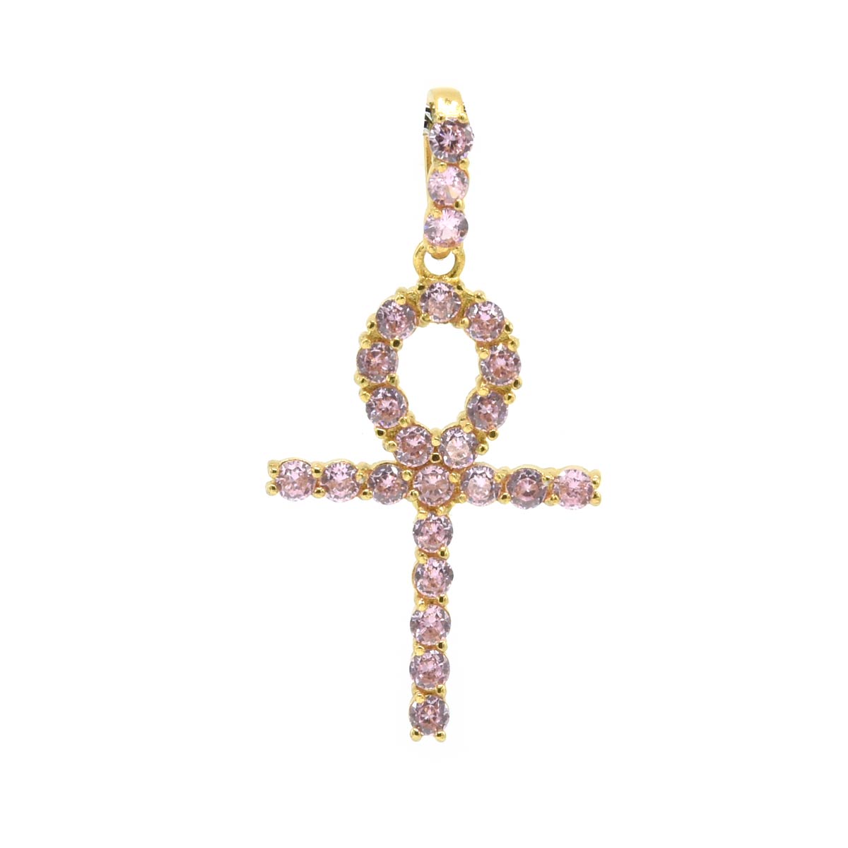 Kenzy Mii- Stainless Steel Iced Ankh Unisex Pendant