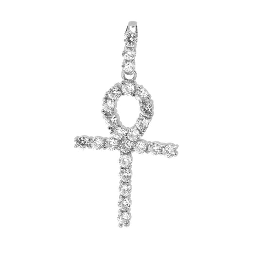 Kenzy Mii- Stainless Steel Iced Ankh Unisex Pendant