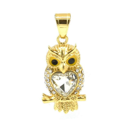 Kenzy Mii- Stainless Steel Night Owl Bird Unisex Pendant