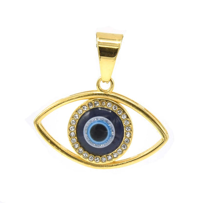 Kenzy Mii- Stainless Steel Blue Evil Eye Unisex Pendant