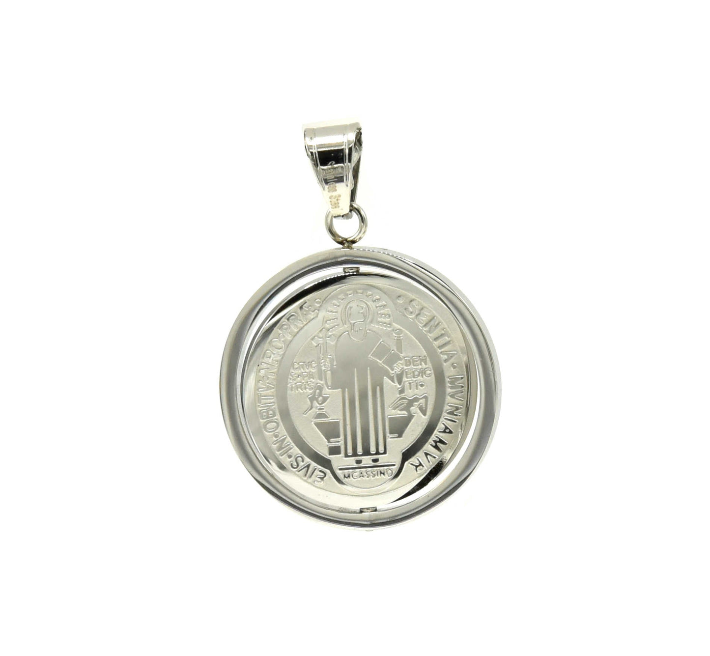 Kenzy Mii- Stainless Steel St Benedict Medal Unisex Pendant