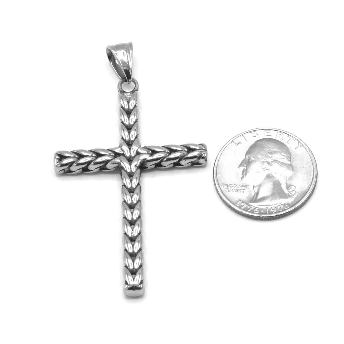 Kenzy Mii- Stainless Steel Braided Cross Unisex Pendant