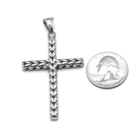 Kenzy Mii- Stainless Steel Braided Cross Unisex Pendant