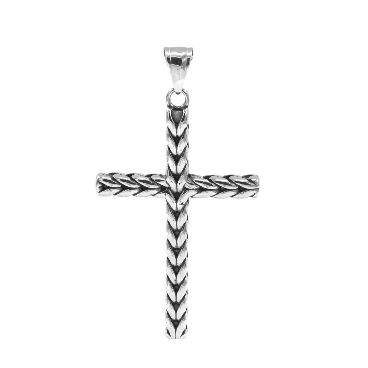 Kenzy Mii- Stainless Steel Braided Cross Unisex Pendant