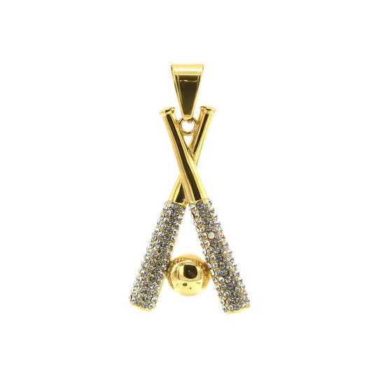 Kenzy Mii- Stainless Steel  Baseball Stick Shape Unisex Pendant