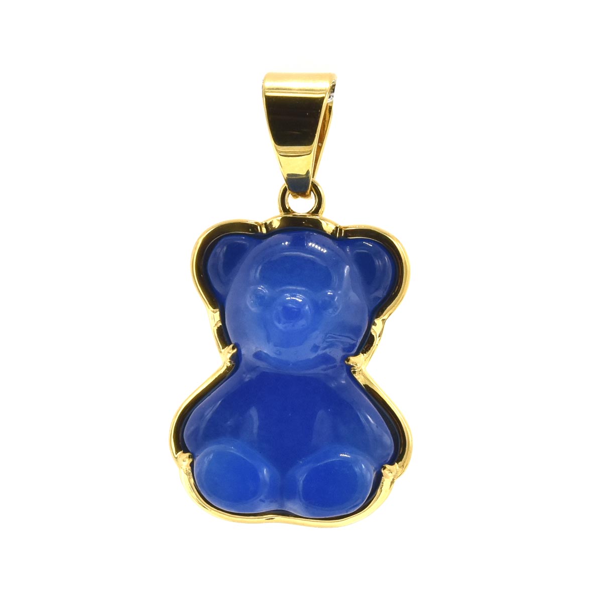 Kenzy Mii- Stainless Steel GemmyTeddy Bear Unisex Pendant