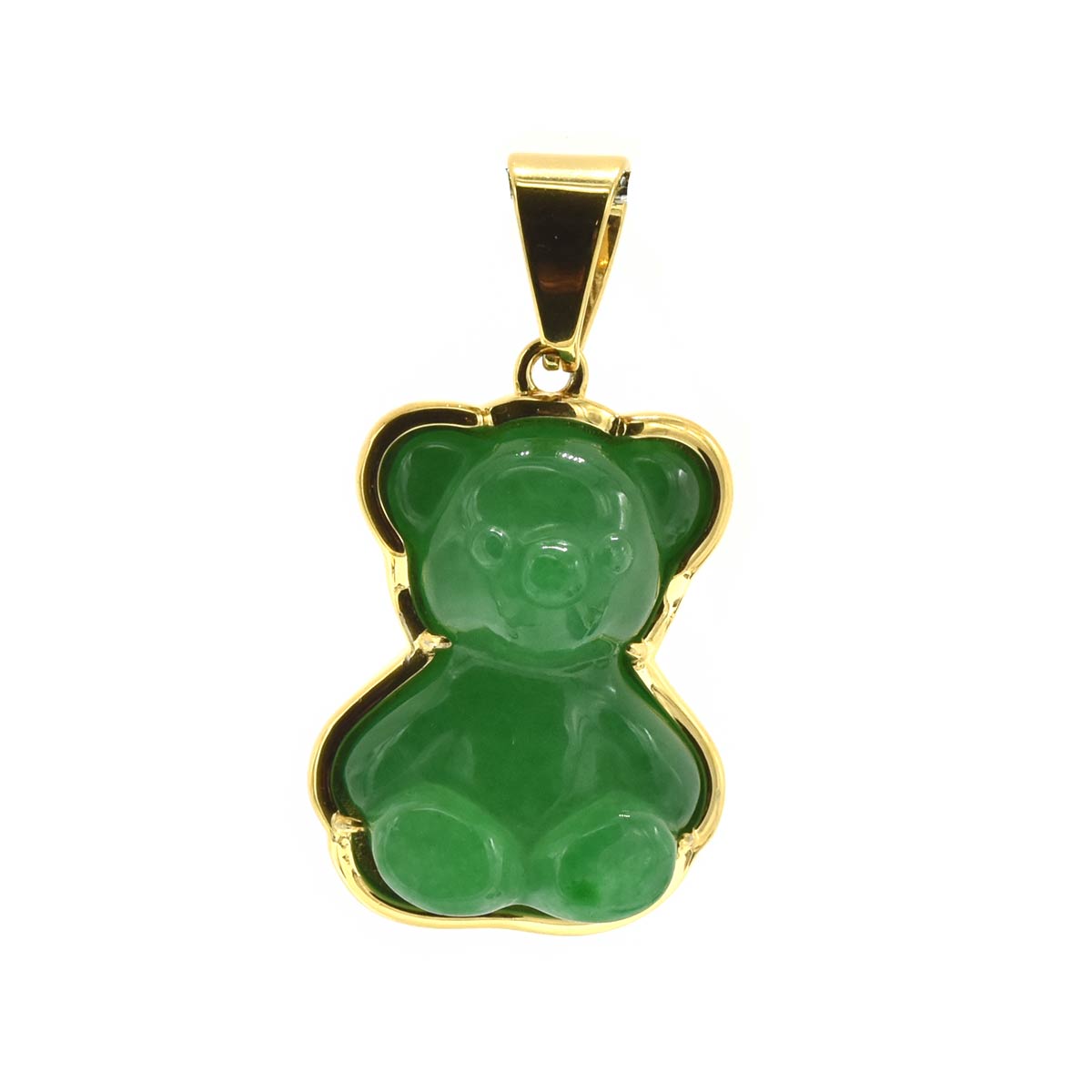 Kenzy Mii- Stainless Steel GemmyTeddy Bear Unisex Pendant