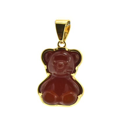 Kenzy Mii- Stainless Steel GemmyTeddy Bear Unisex Pendant