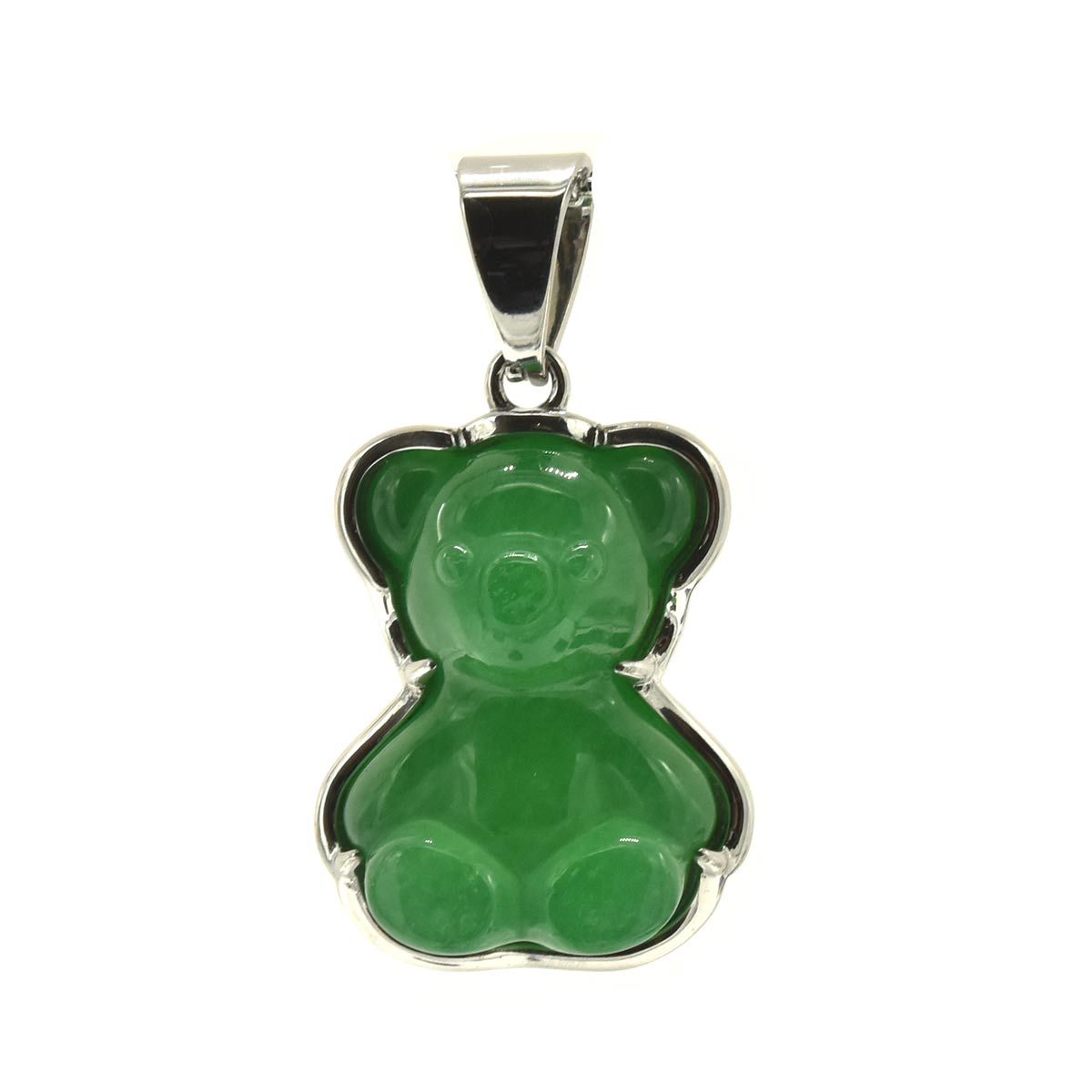 Kenzy Mii- Stainless Steel GemmyTeddy Bear Unisex Pendant