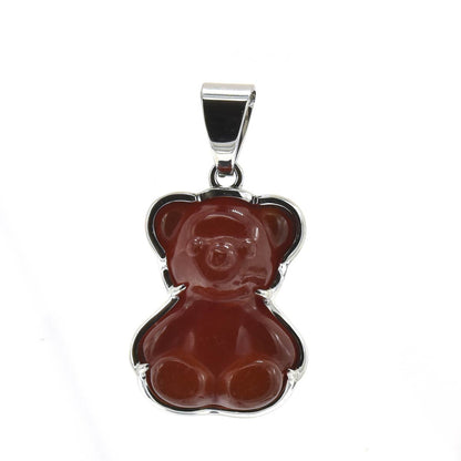 Kenzy Mii- Stainless Steel GemmyTeddy Bear Unisex Pendant