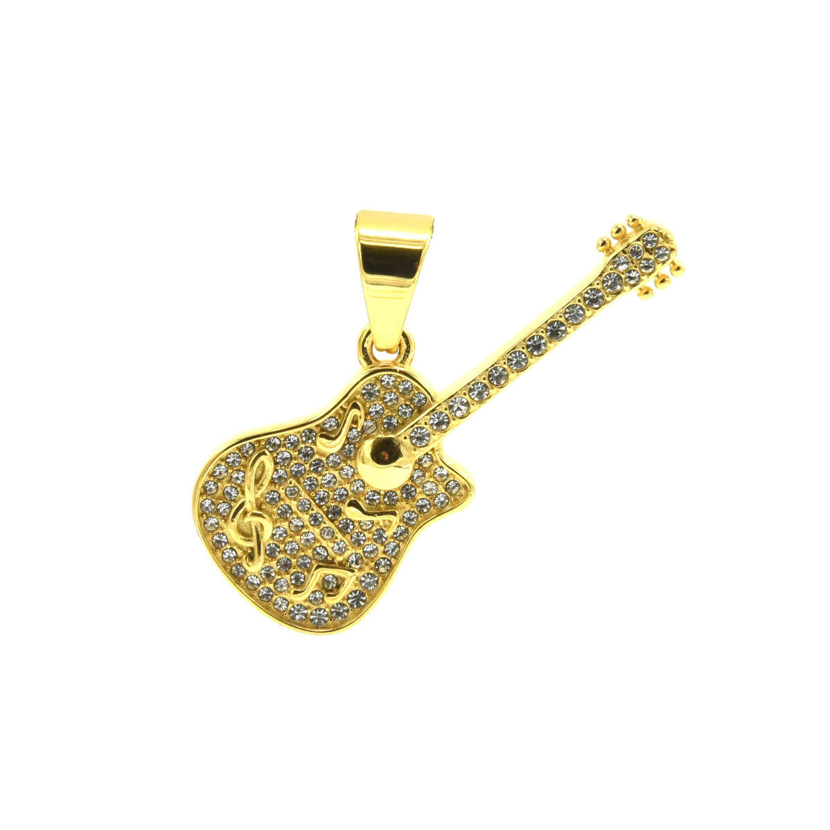 Kenzy Mii- Stainless Steel Music Note Guitar Unisex Pendant