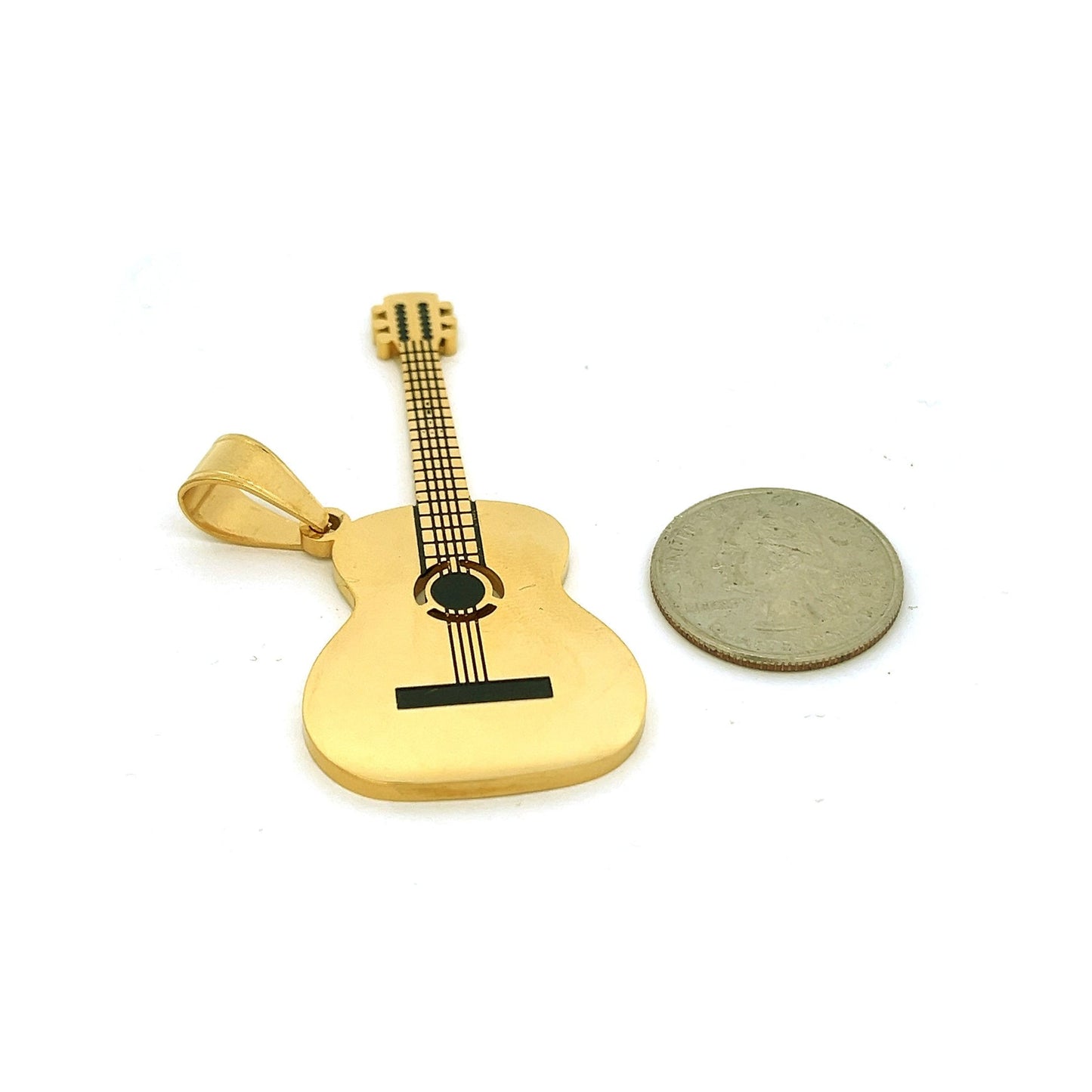 Kenzy Mii- Stainless Steel Rock Guitar Unisex Pendant