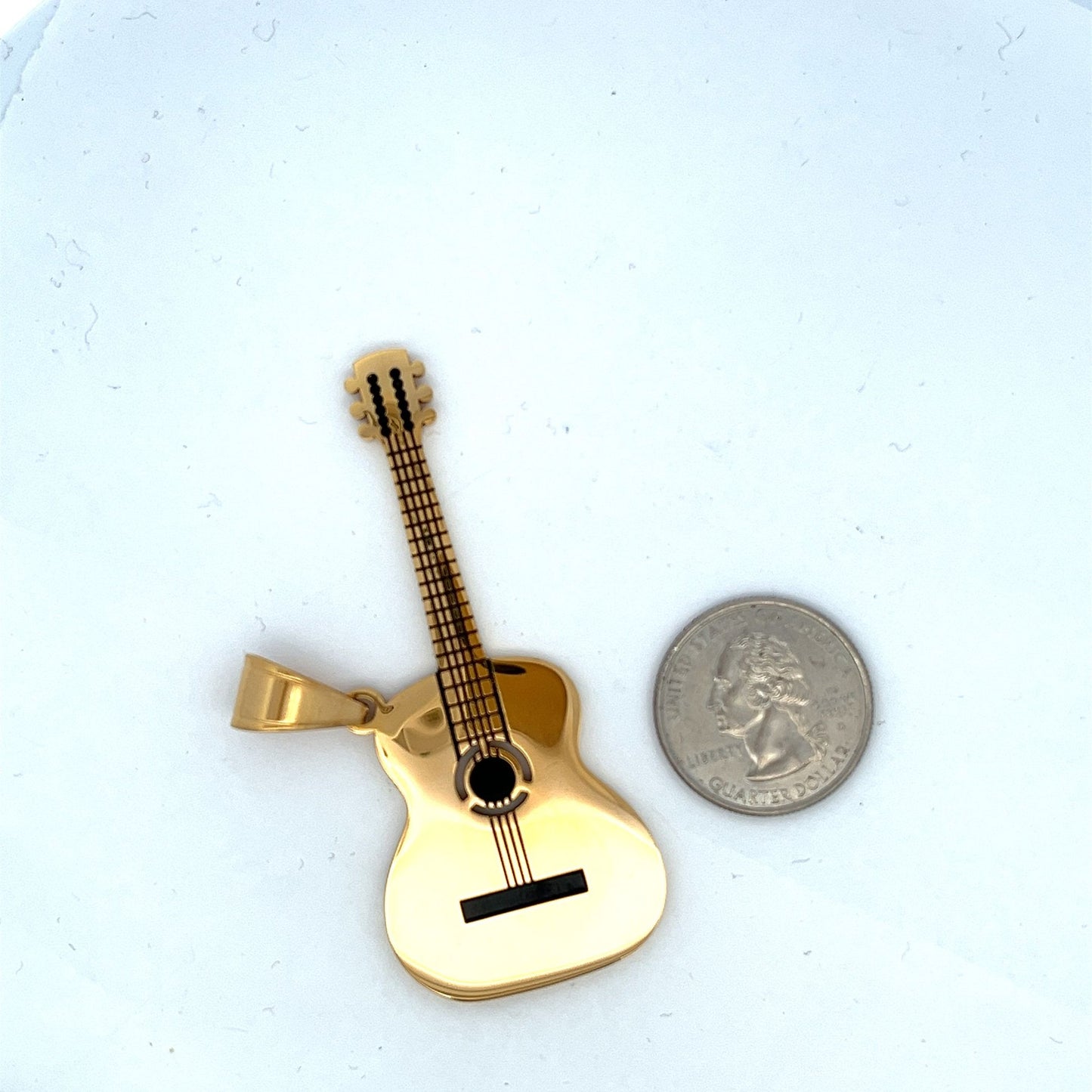Kenzy Mii- Stainless Steel Rock Guitar Unisex Pendant