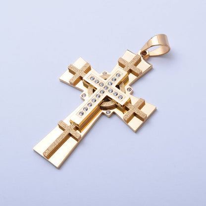 Kenzy Mii- Stainless Steel Christ Cubic Religious Unisex Pendant