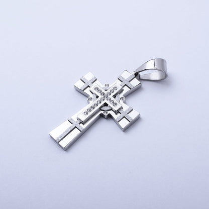 Kenzy Mii- Stainless Steel Christ Cubic Religious Unisex Pendant