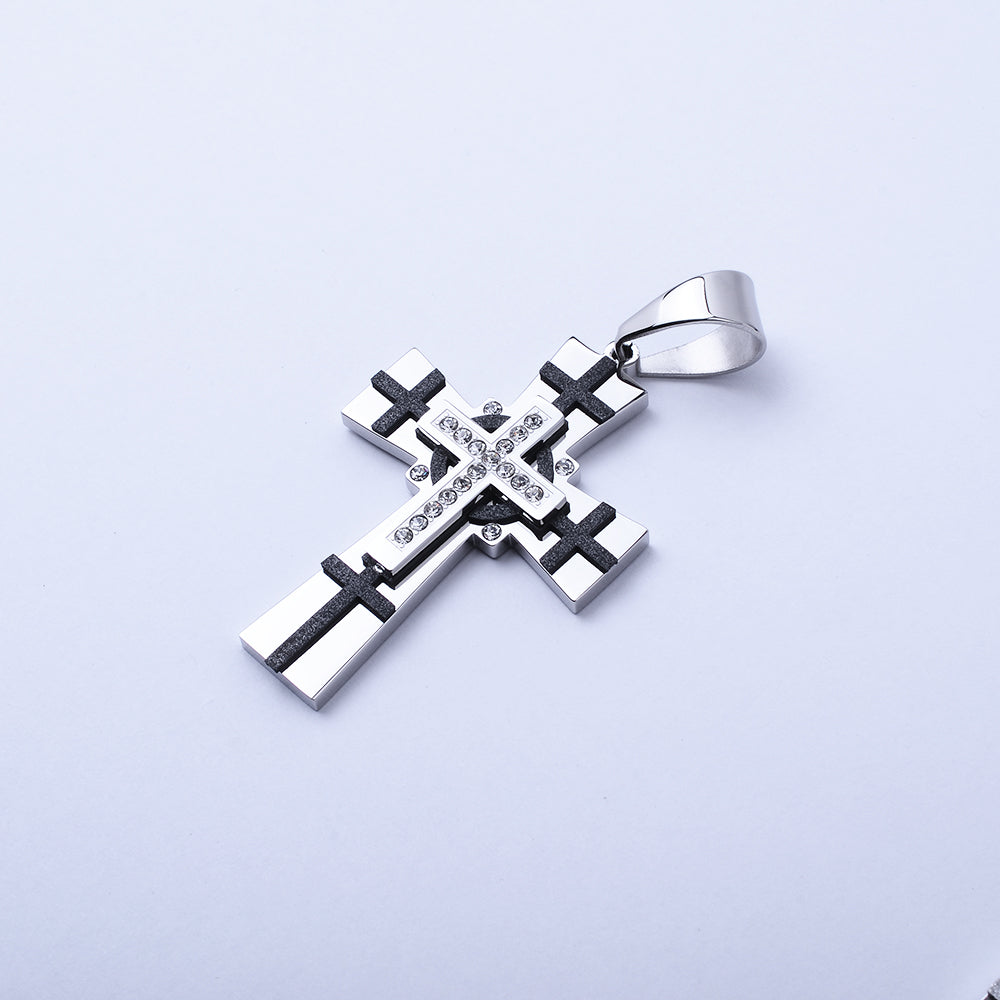 Kenzy Mii- Stainless Steel Christ Cubic Religious Unisex Pendant