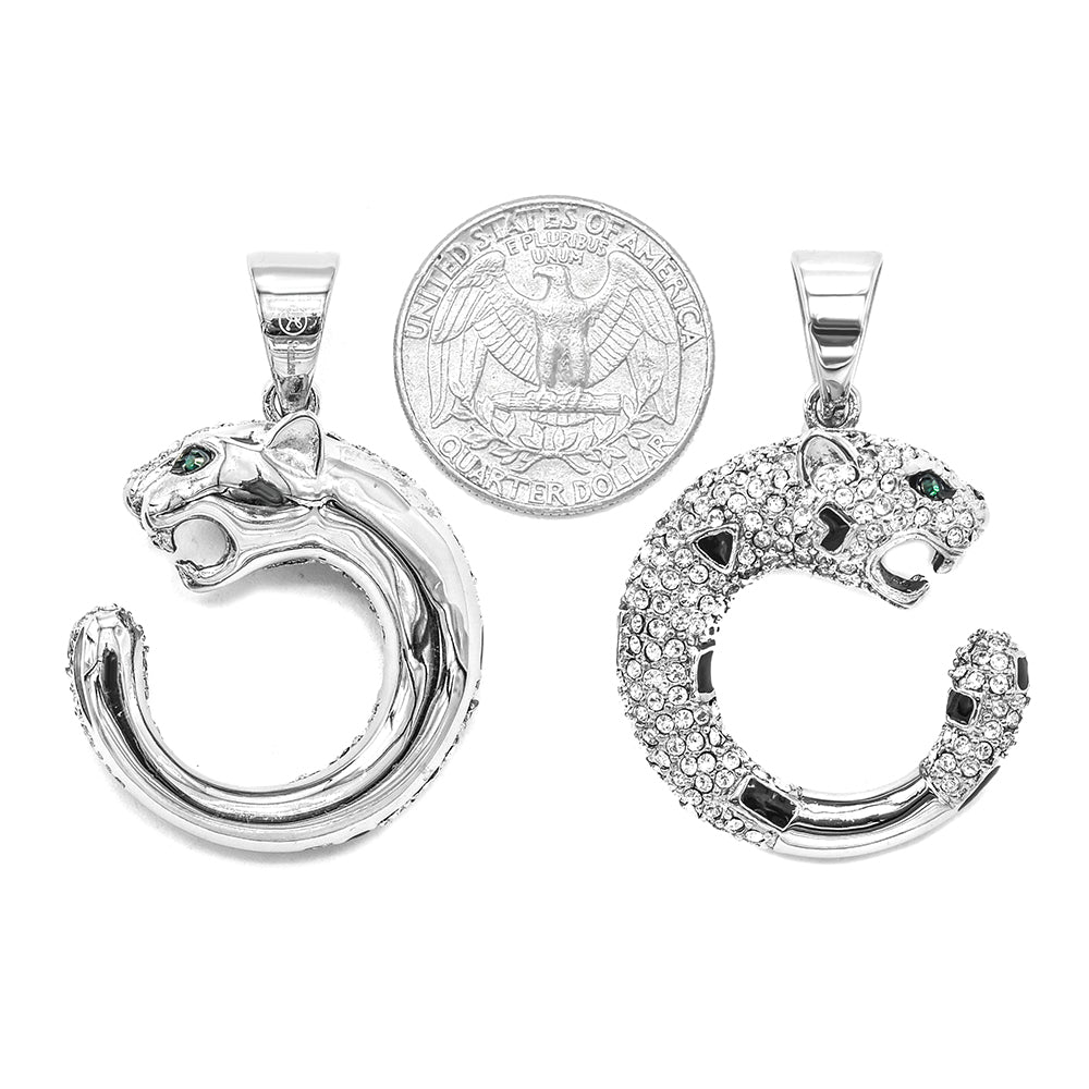 Kenzy Mii- Stainless Steel Pave Lion Head Charm Unisex Pendant