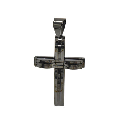 Kenzy Mii- Stainless Steel Two Tone Cross Triantos  Unisex Pendant