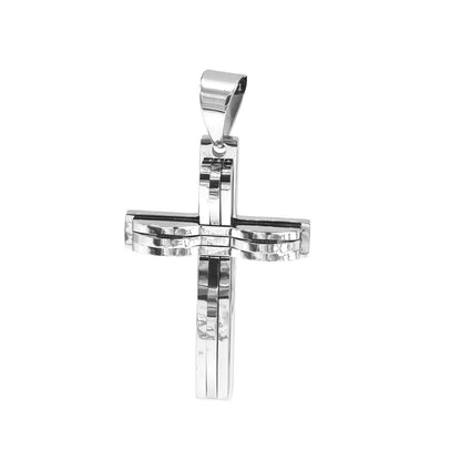 Kenzy Mii- Stainless Steel Two Tone Cross Triantos  Unisex Pendant