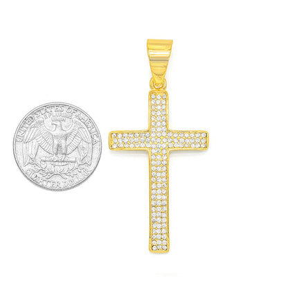 Kenzy Mii- Stainless Steel Latin Criss Cubic Zirconia Crystal Unisex Pendant