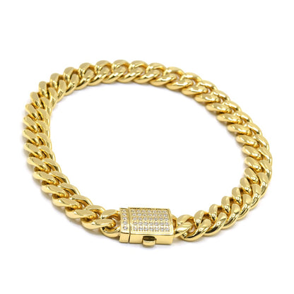 Kenzy Mii- 10 inch Stainless Steel Cuban Women's anklet