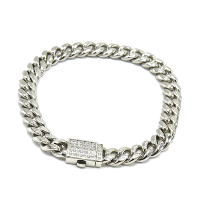 Kenzy Mii- 10 inch Stainless Steel Cuban Women's anklet